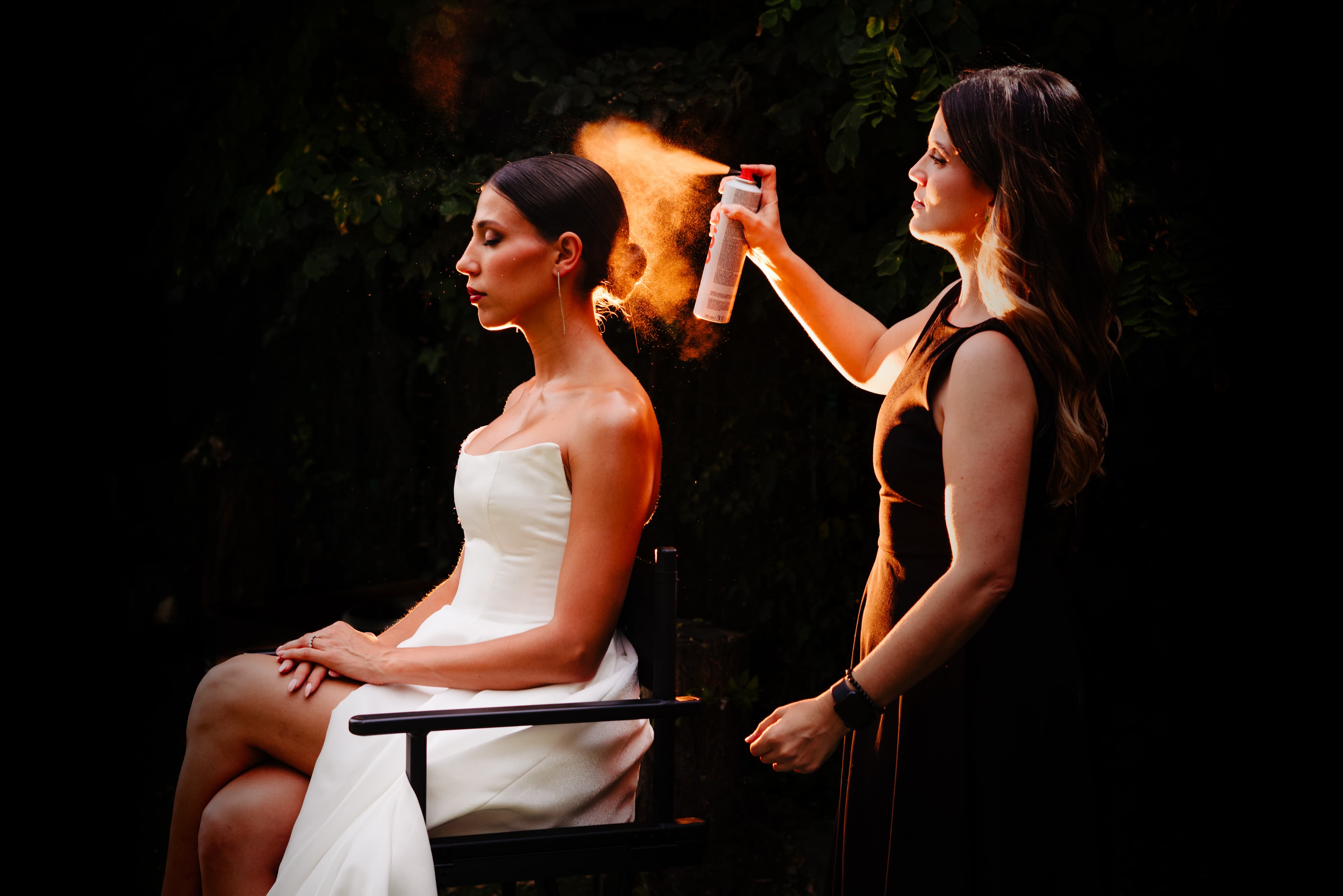 Preparación de una novia antes de su boda